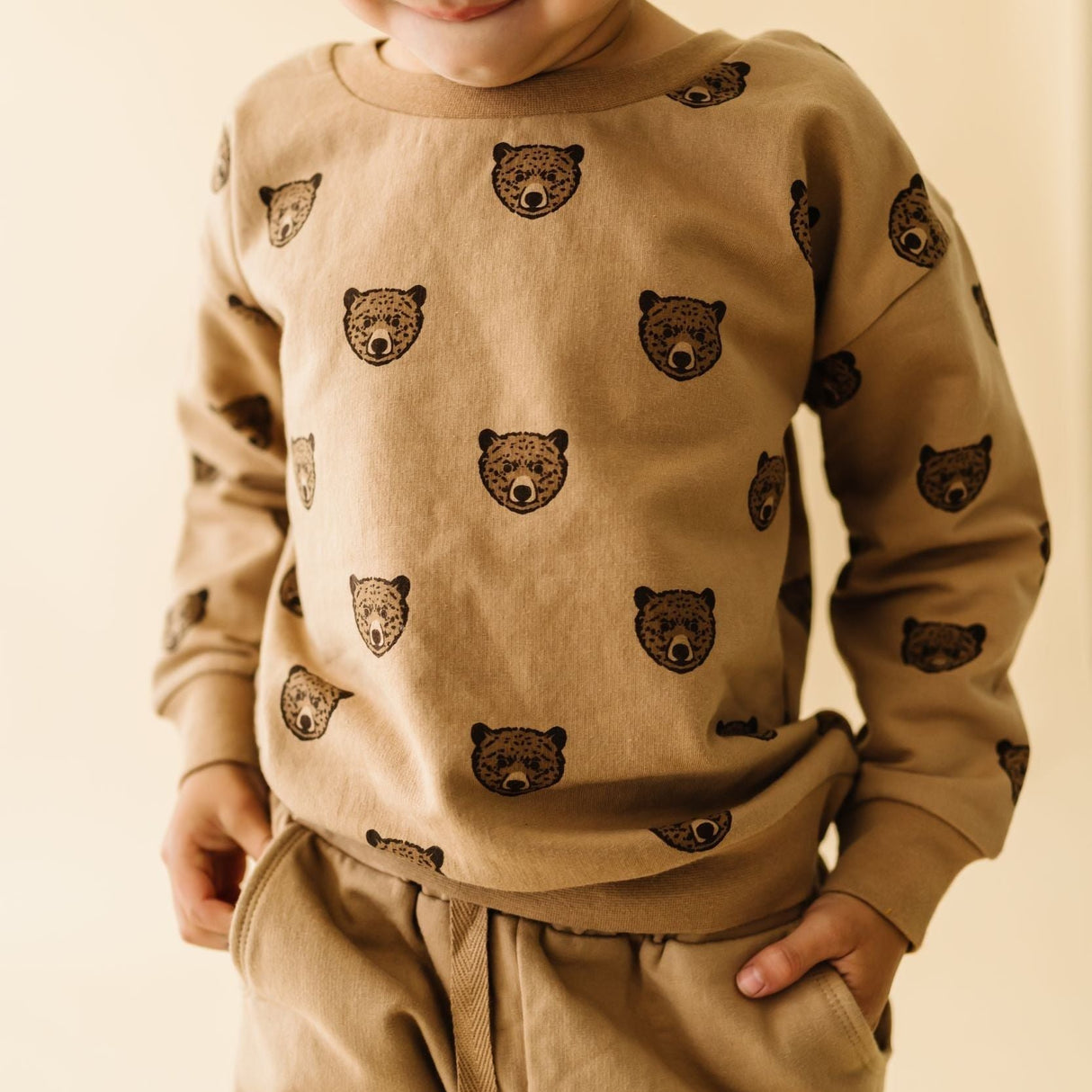 Organic Fleece Sweatshirt - Wild Bear - HoneyBug
