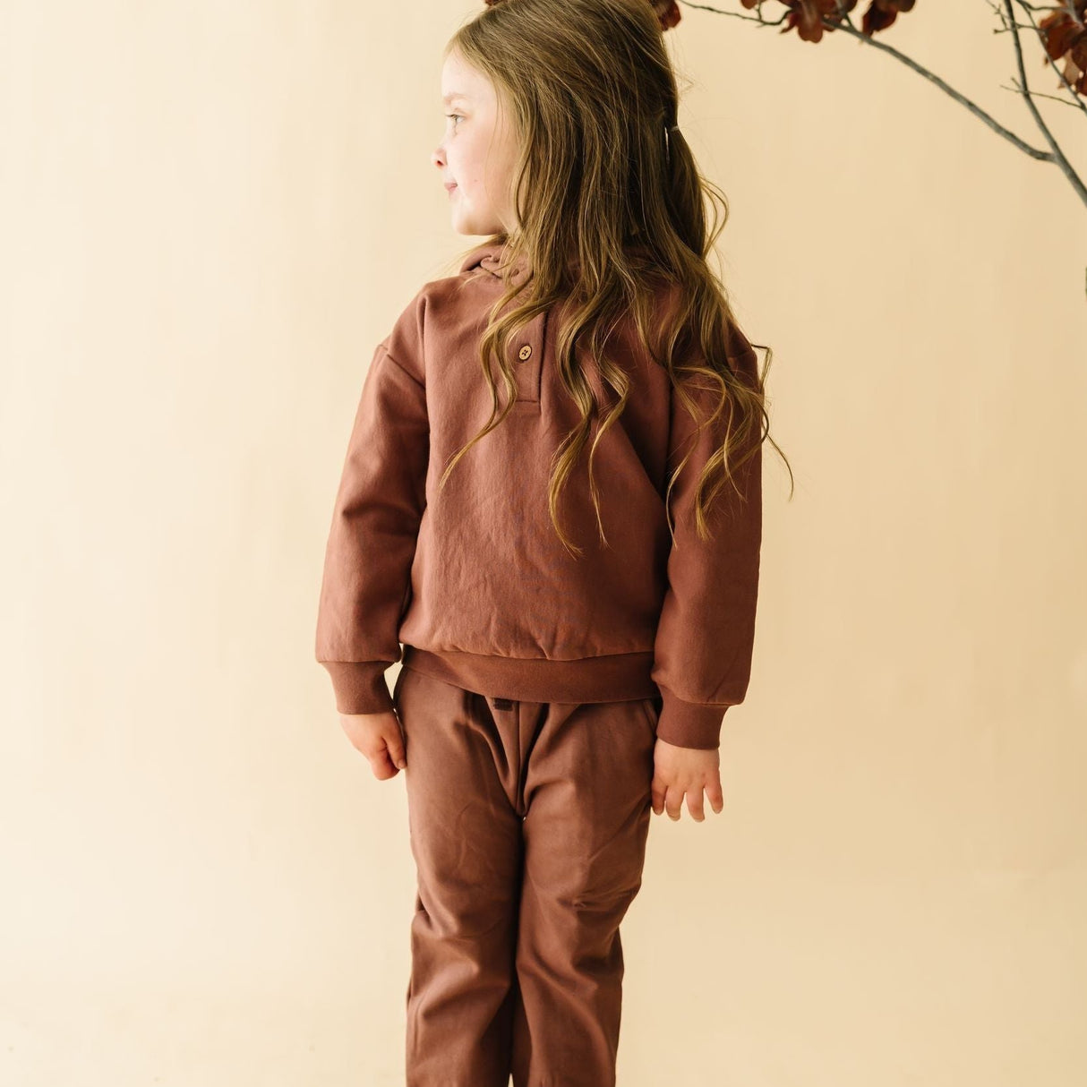Organic Fleece Jogger Pants - Plum - HoneyBug