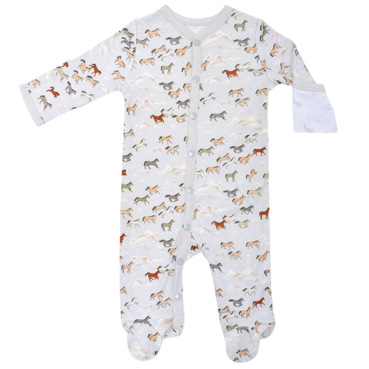 Bamboo Blend Footie - Wild Horses - HoneyBug