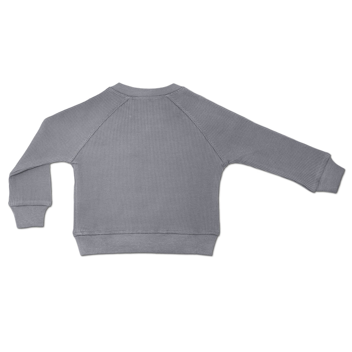 Waffle Crew Neck Sweatshirt - Smoke - HoneyBug