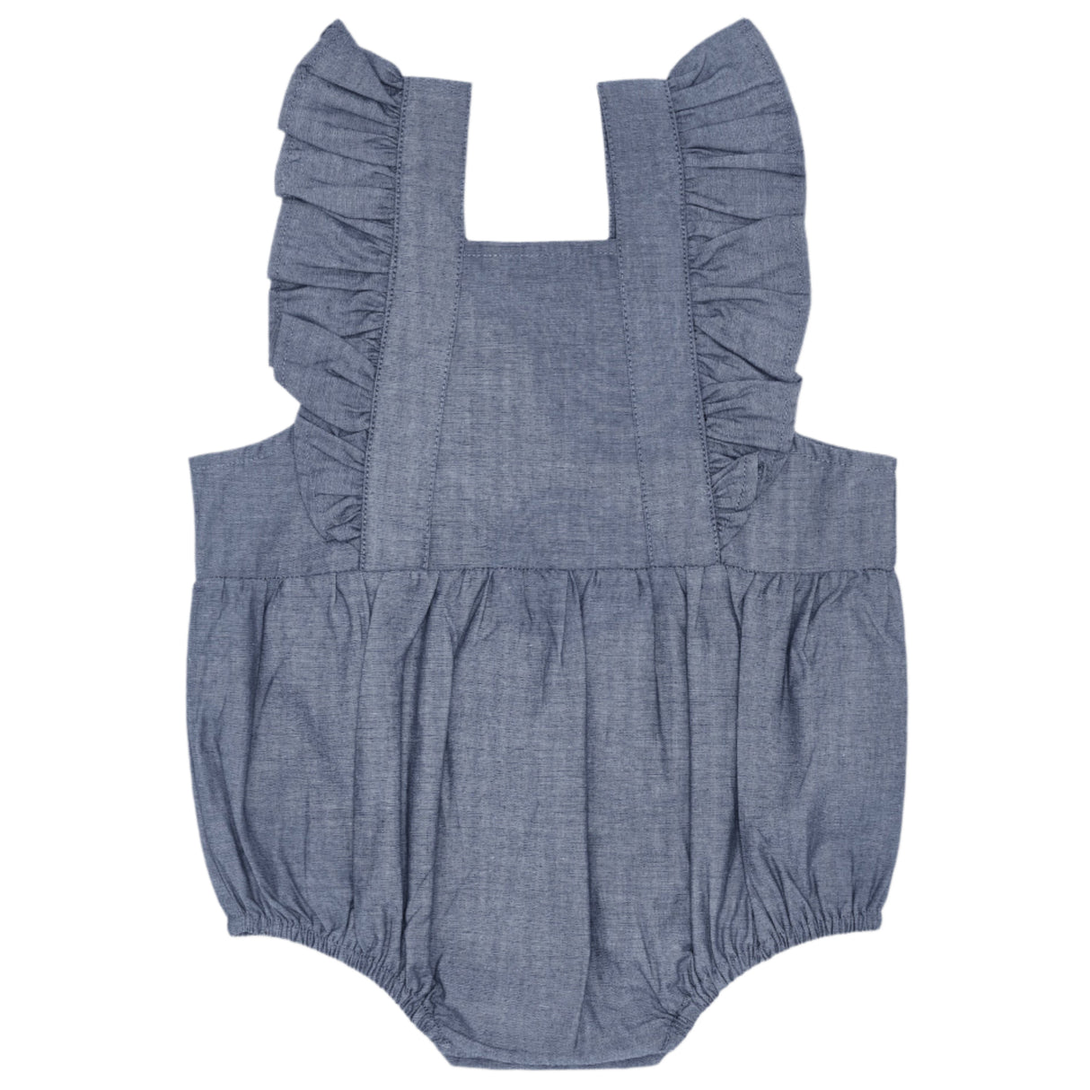 Flutter Sleeve Romper - Chambray - HoneyBug