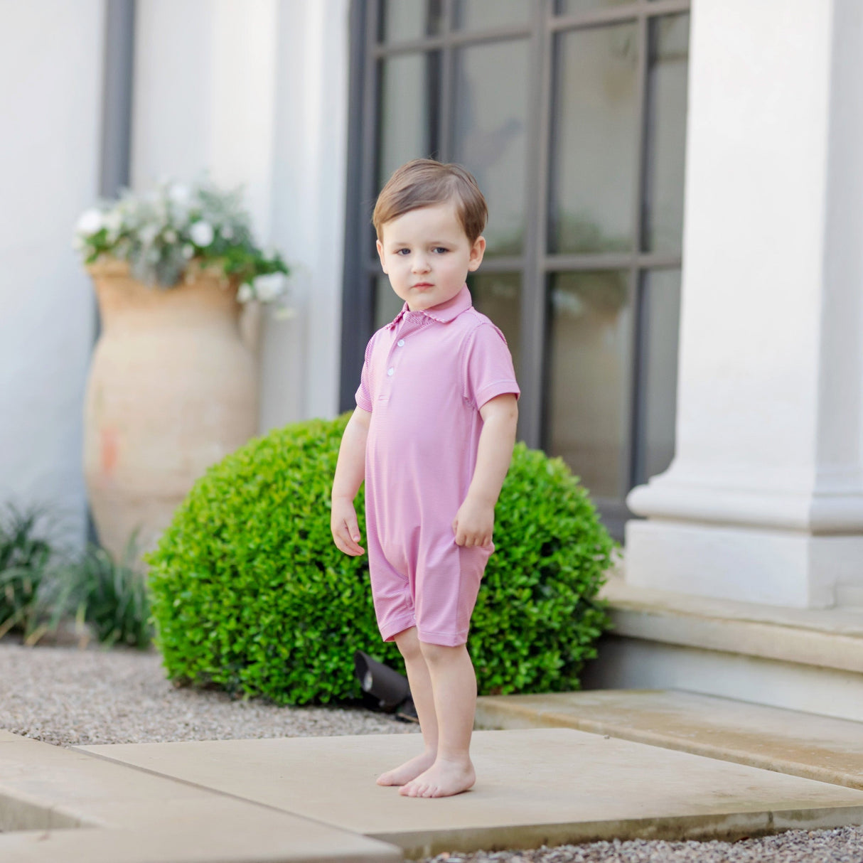 Austin Boys' Performance Shortall by LH Sport - Red Stripes - HoneyBug