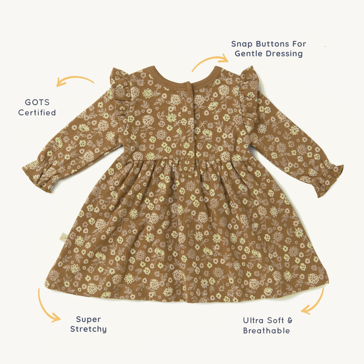 Organic Ruffle Dress - Wildflower - HoneyBug