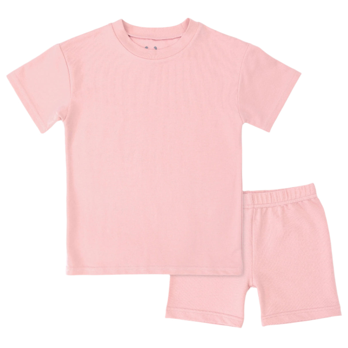 Dusty Rose Bamboo Blend Kid's Oversized Tee & Biker Short Set - HoneyBug