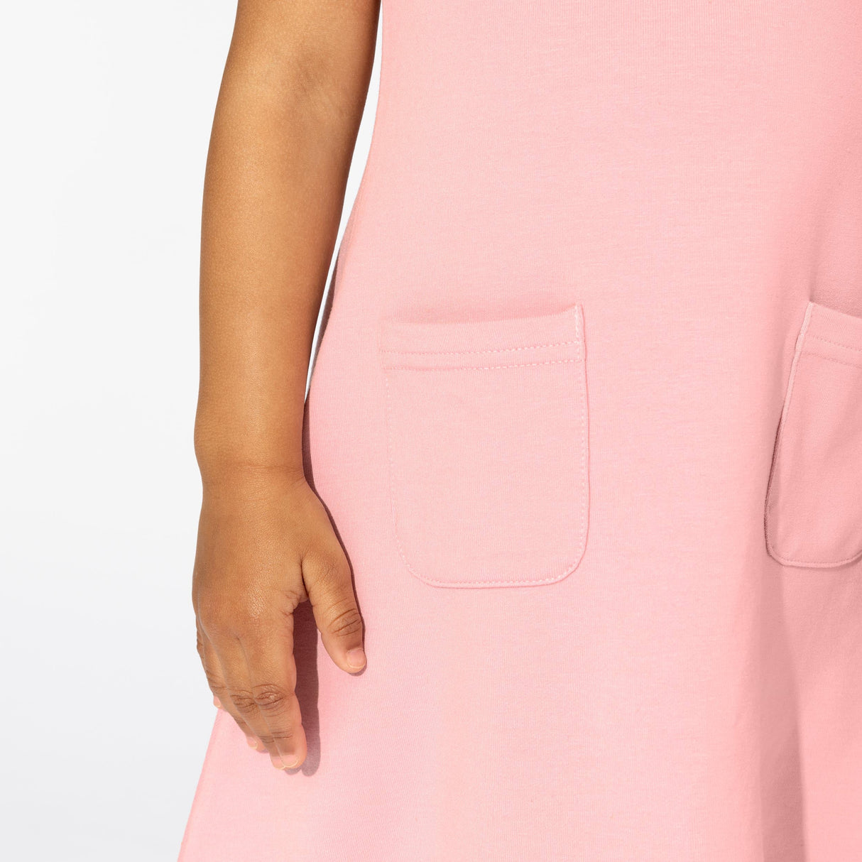 Dusty Rose Bamboo Terry Daywear Girls' Short Sleeve Dress - HoneyBug