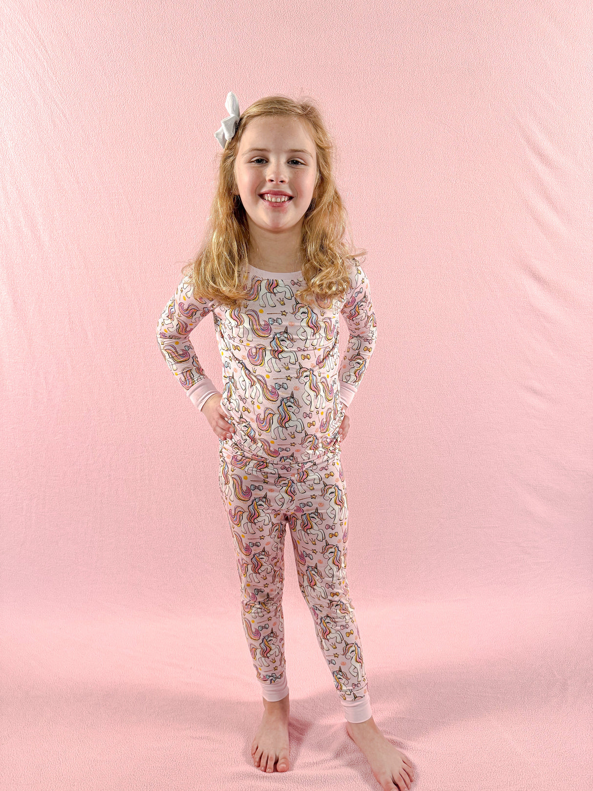 Pink Unicorn | Two-Piece Bamboo Pajama Set - HoneyBug