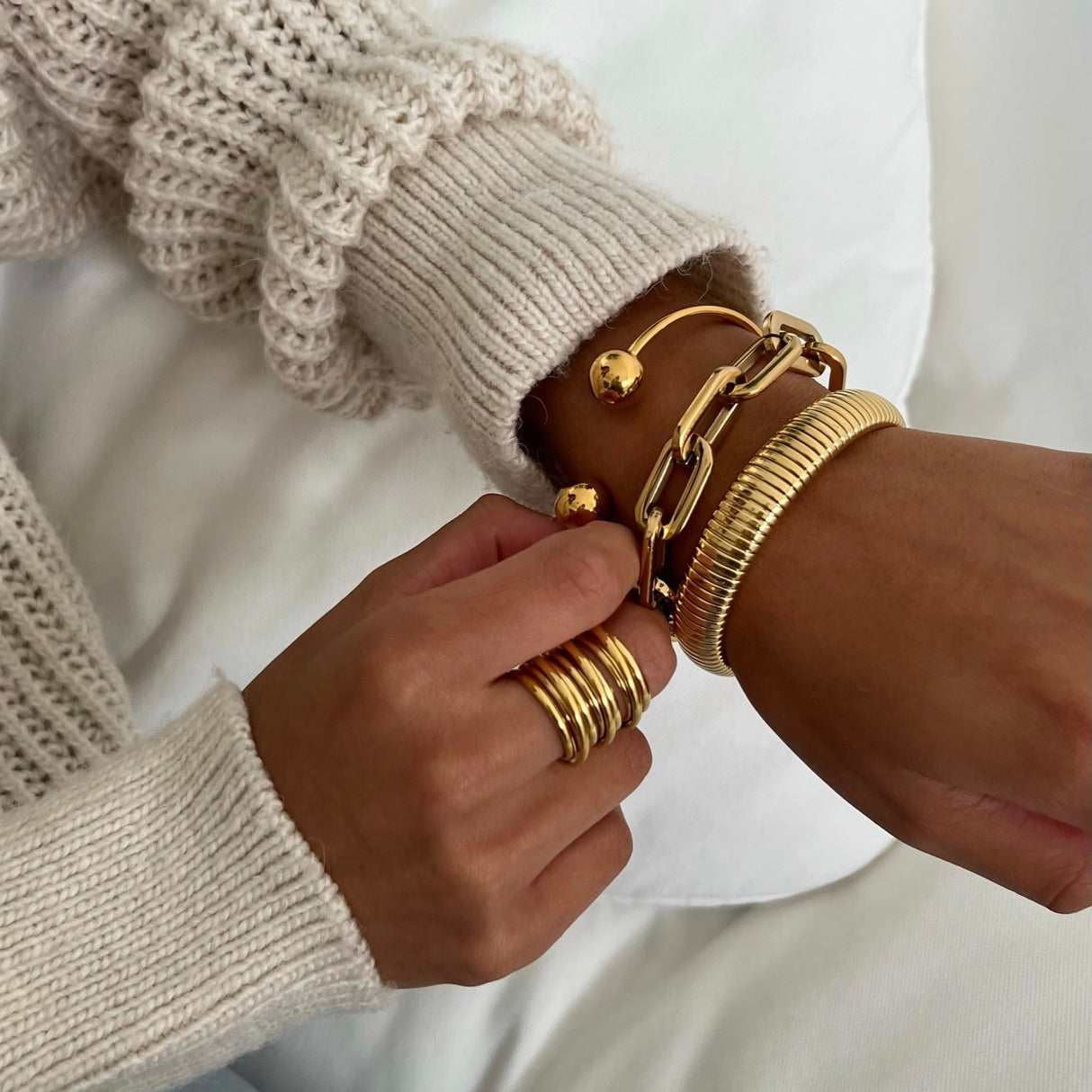 Sandra Coil Bangle Bracelet - HoneyBug