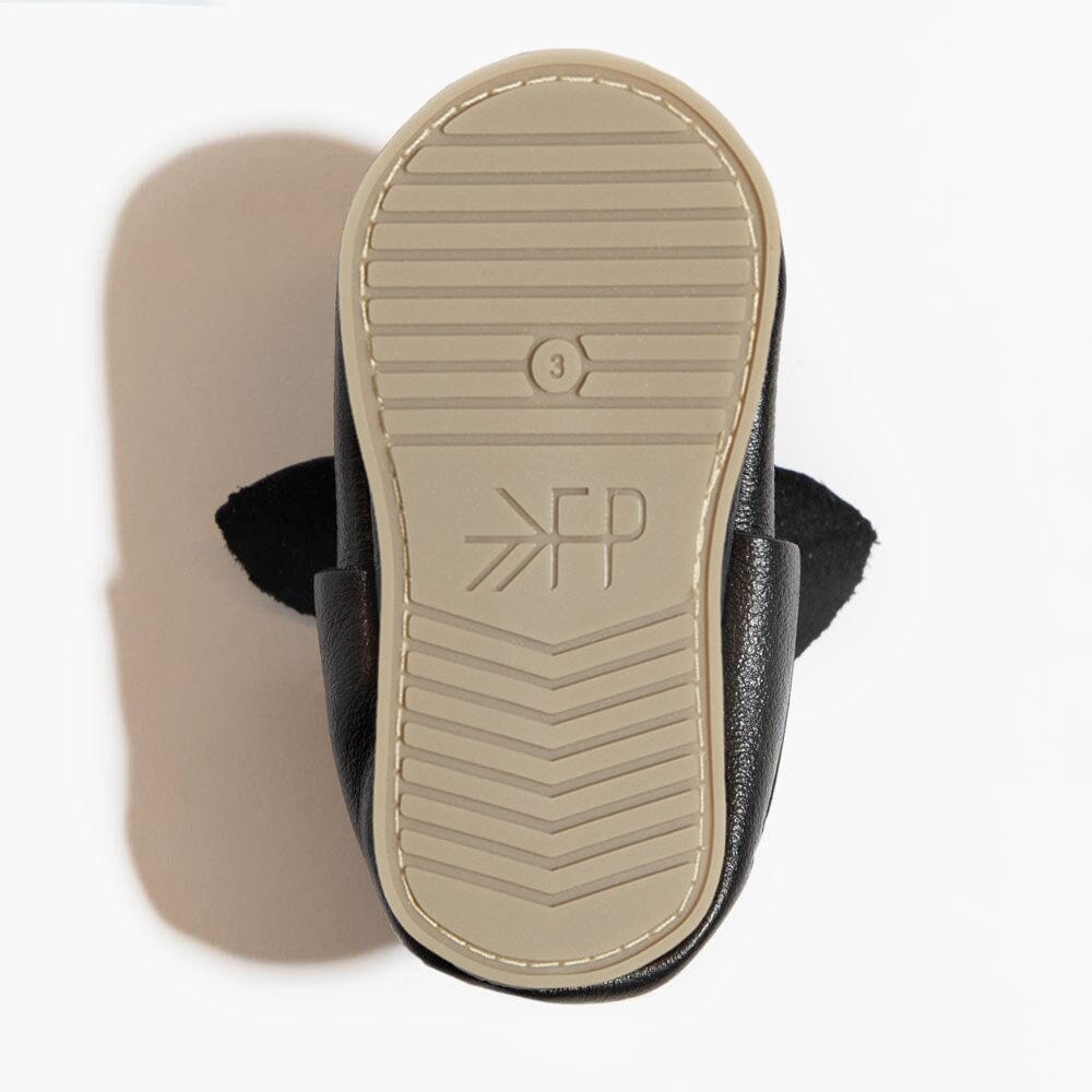 Ebony Knotted Bow Baby Shoe - HoneyBug