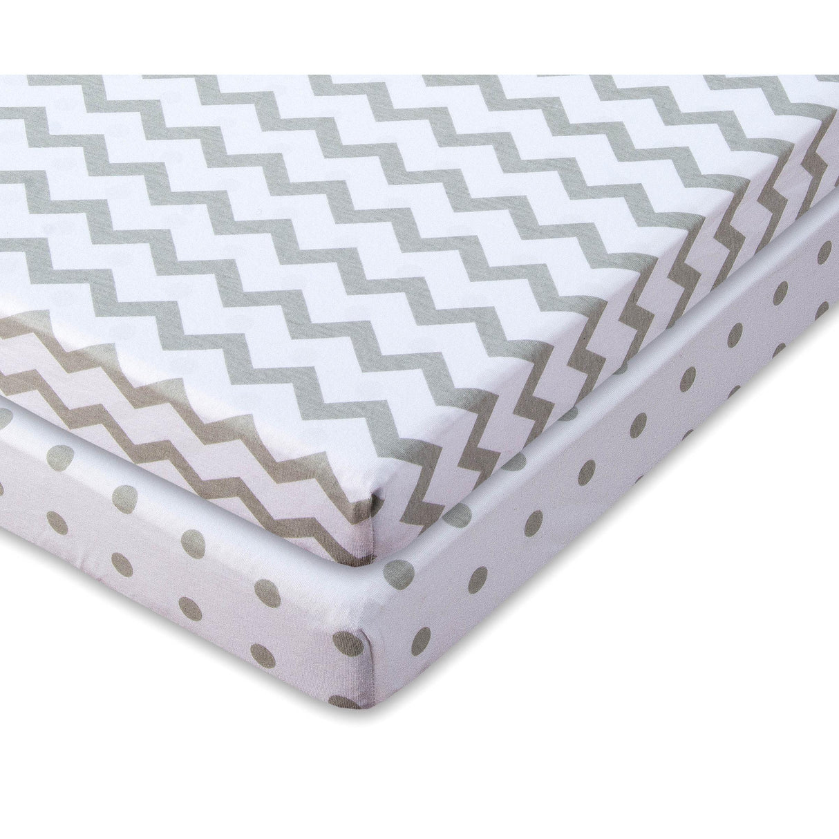 Waterproof Pack N Play I Portable Crib Sheet Set - Grey Chevron - HoneyBug