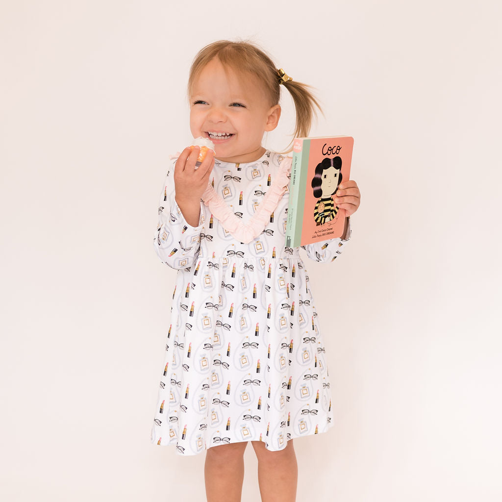 Coco Print Dress with Ruffle - HoneyBug