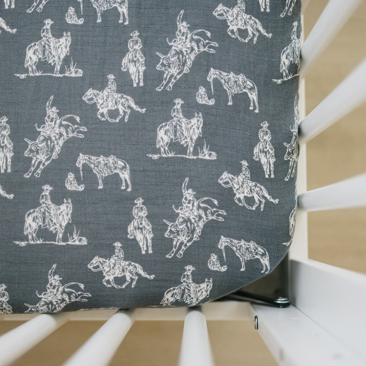 Wild West Muslin Crib Sheet - HoneyBug