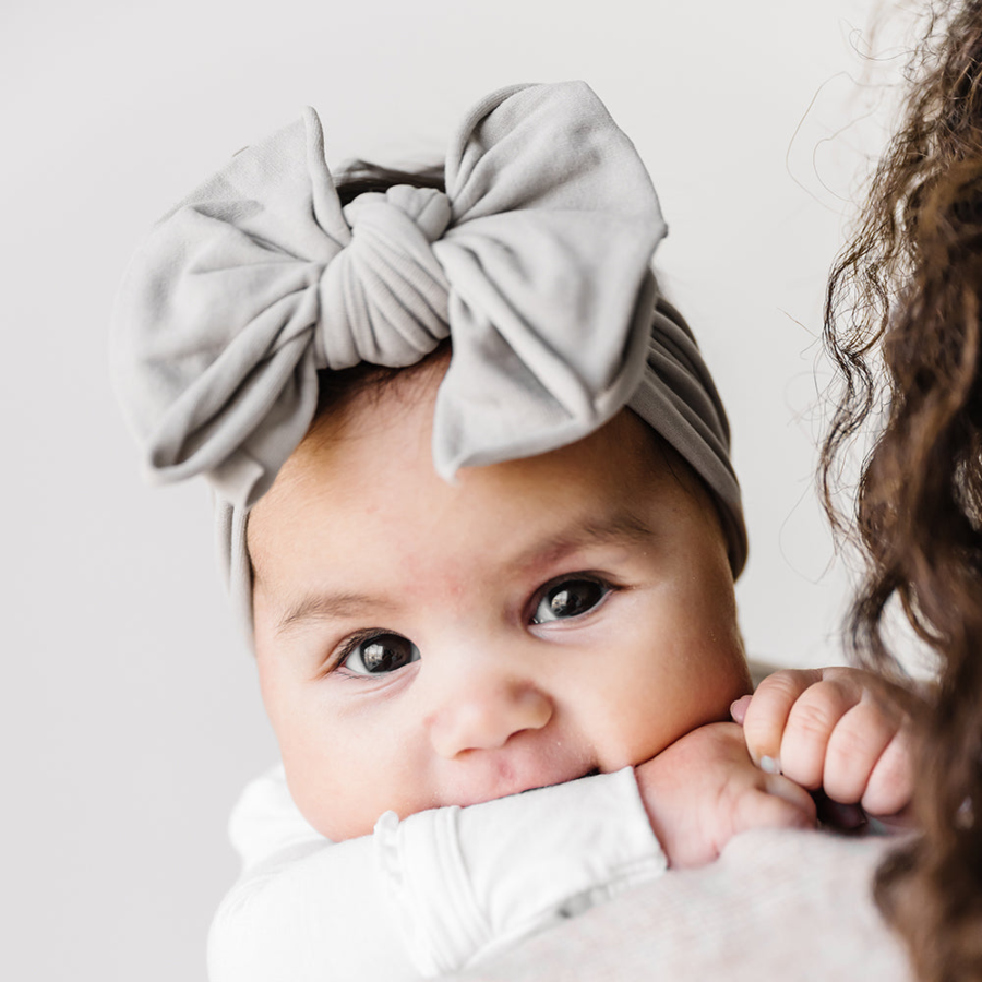 Baby Bloom Bows: Grey - HoneyBug
