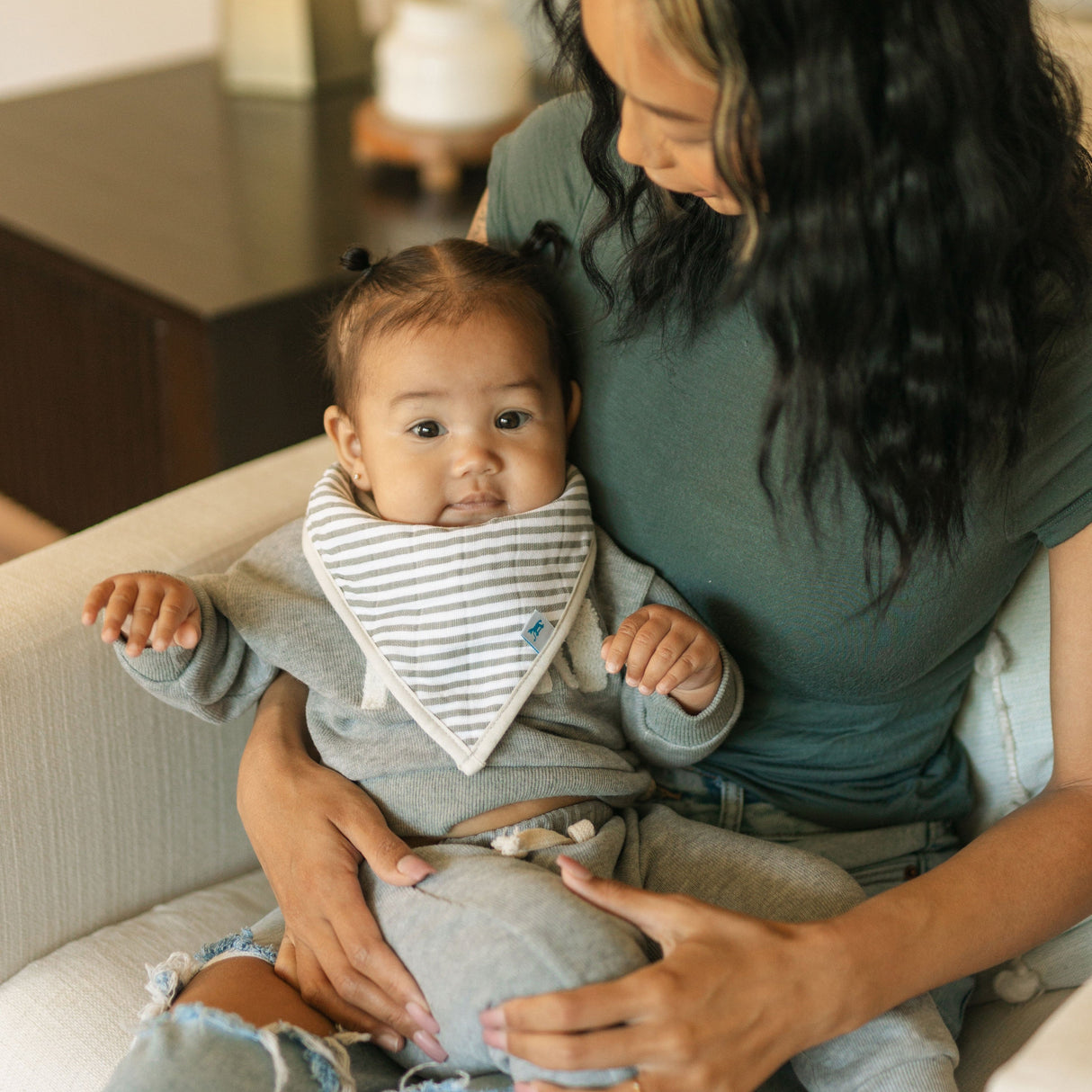 Cotton Muslin + Fleece Bandana Bib 4 Pack - Wallflower - HoneyBug