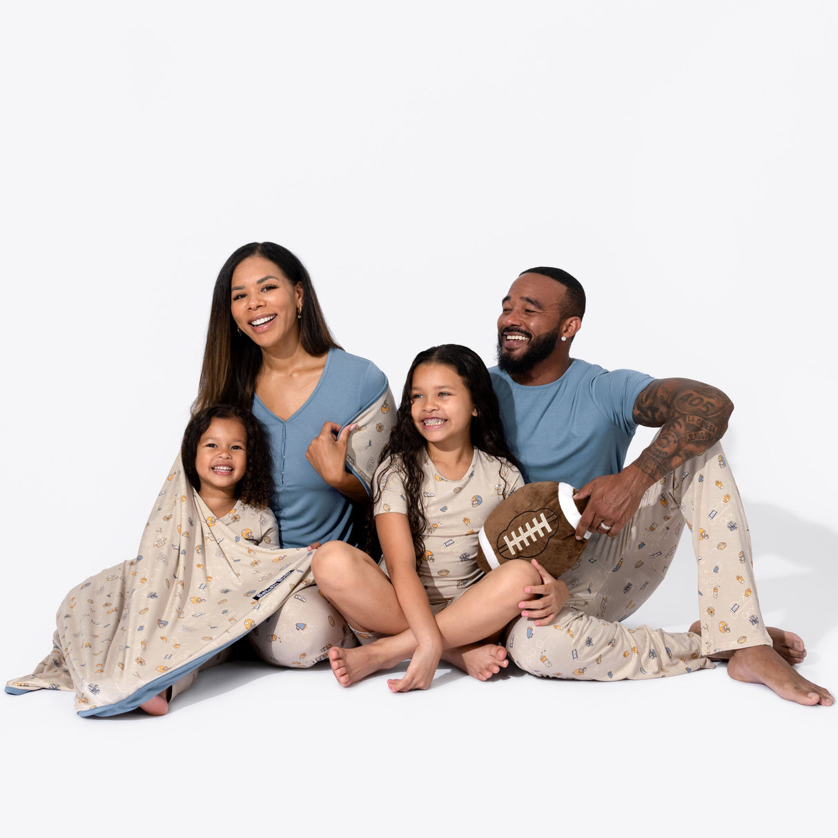 Football Bamboo Kids Pajamas - HoneyBug