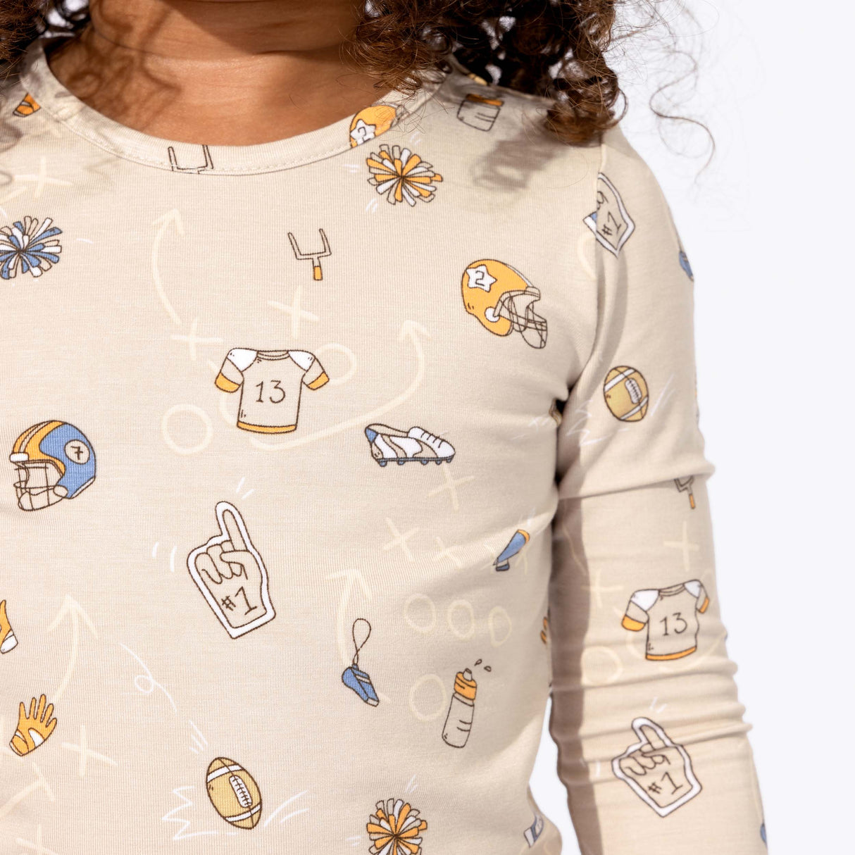 Football Bamboo Kids Pajamas - HoneyBug