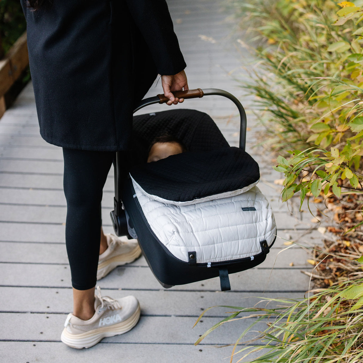 Infant Car Seat Footmuff - Pearl - HoneyBug