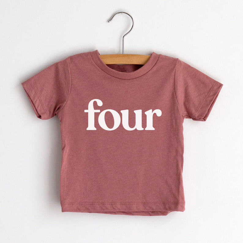 Four Modern Birthday Shirt Kids Tee - HoneyBug