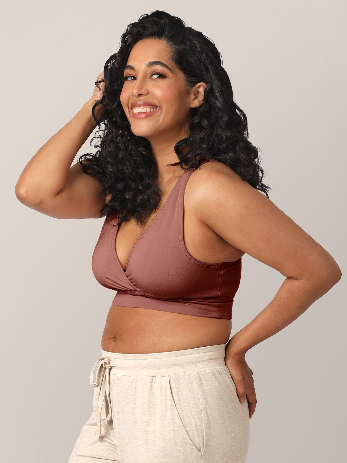 French Terry Racerback Nursing & Sleep Bra | Redwood - HoneyBug