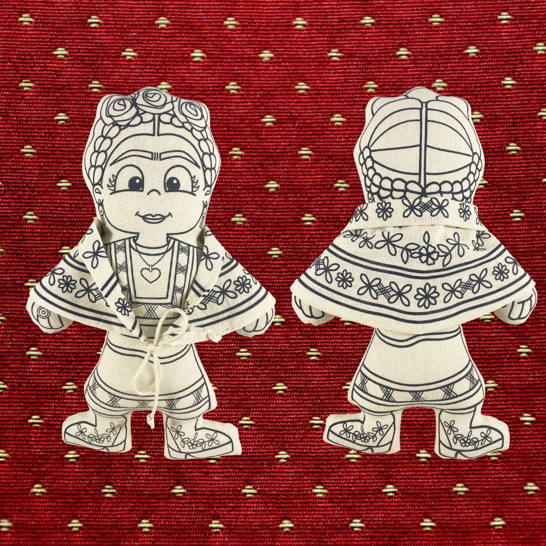 Kiboo Kids Artists Series: Frida with Shawl Coloring Set - Washable and Reusable for Creative Play - HoneyBug