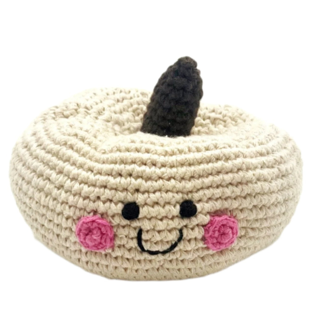 Friendly White Pumpkin Rattle - HoneyBug