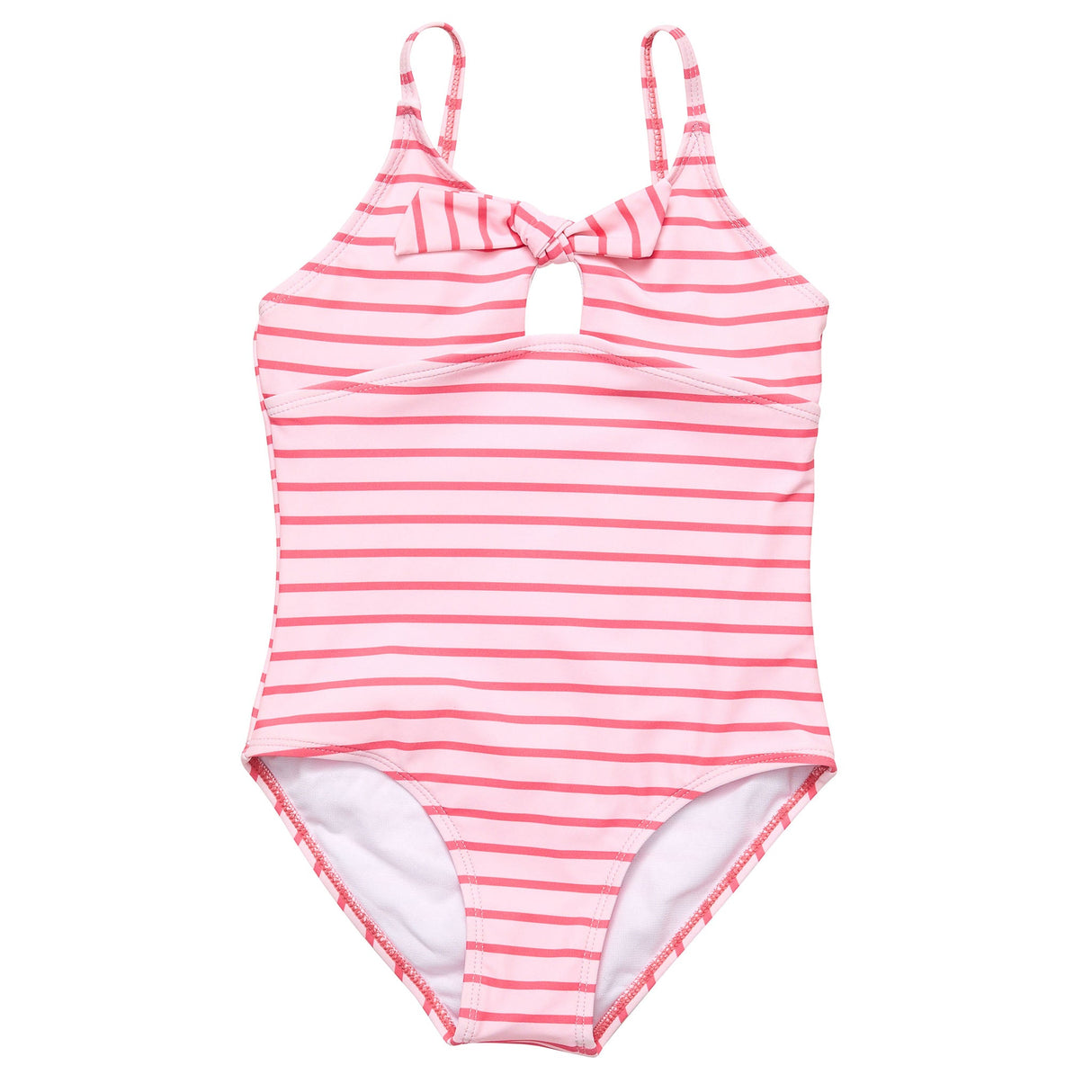 Coral Stripe Sustainable Bow Swimsuit - HoneyBug