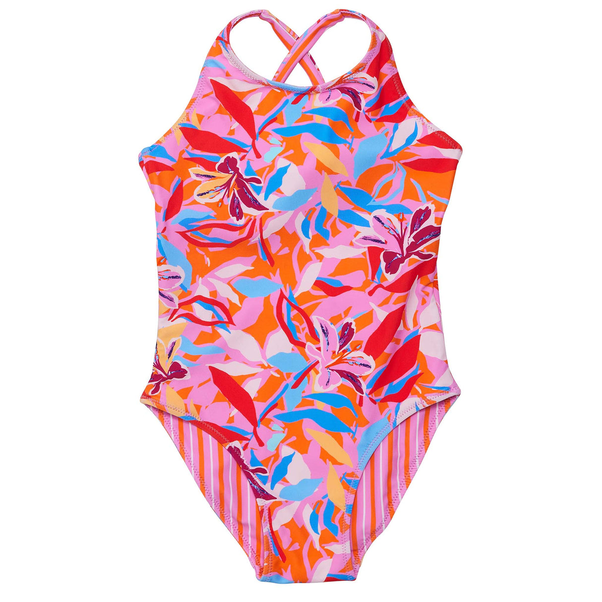Blooming Sunset Sustainable X Back Swimsuit - HoneyBug
