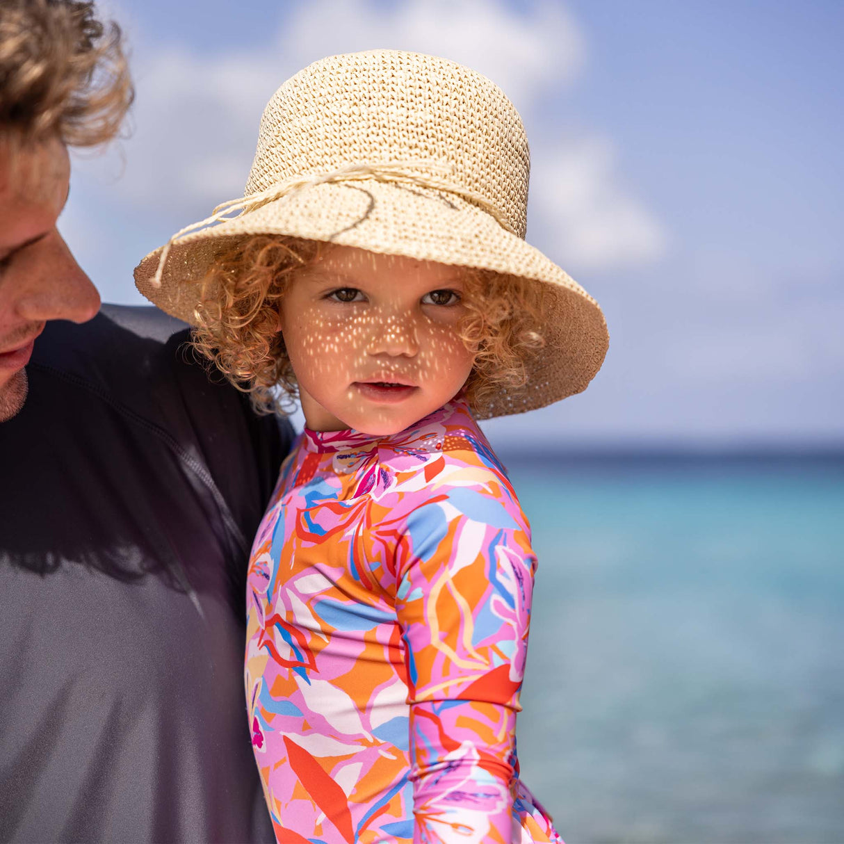 Blooming Sunset Sustainable LS Skirt Surf Suit - HoneyBug