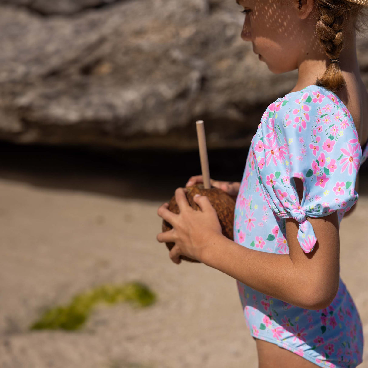 Daisy Chain Puff Sleeve Surf Suit - HoneyBug