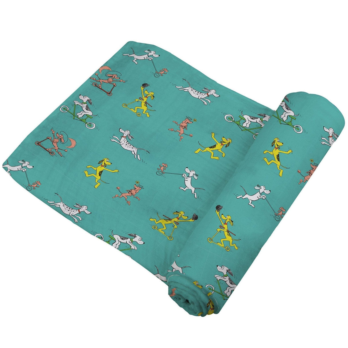 Go, Dog. Go! Bamboo Muslin Swaddle - HoneyBug