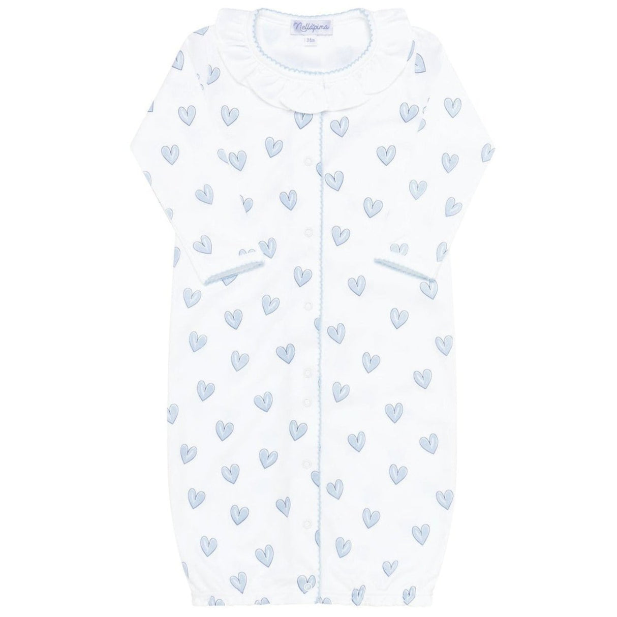 Blue Heart Print Converter Gown - HoneyBug