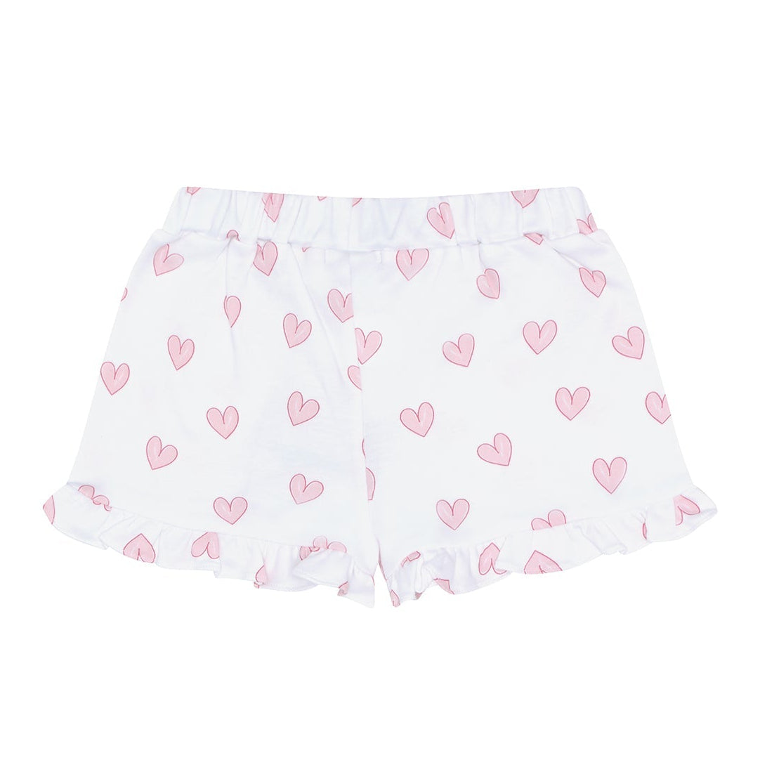 Pink Heart Print Shorts