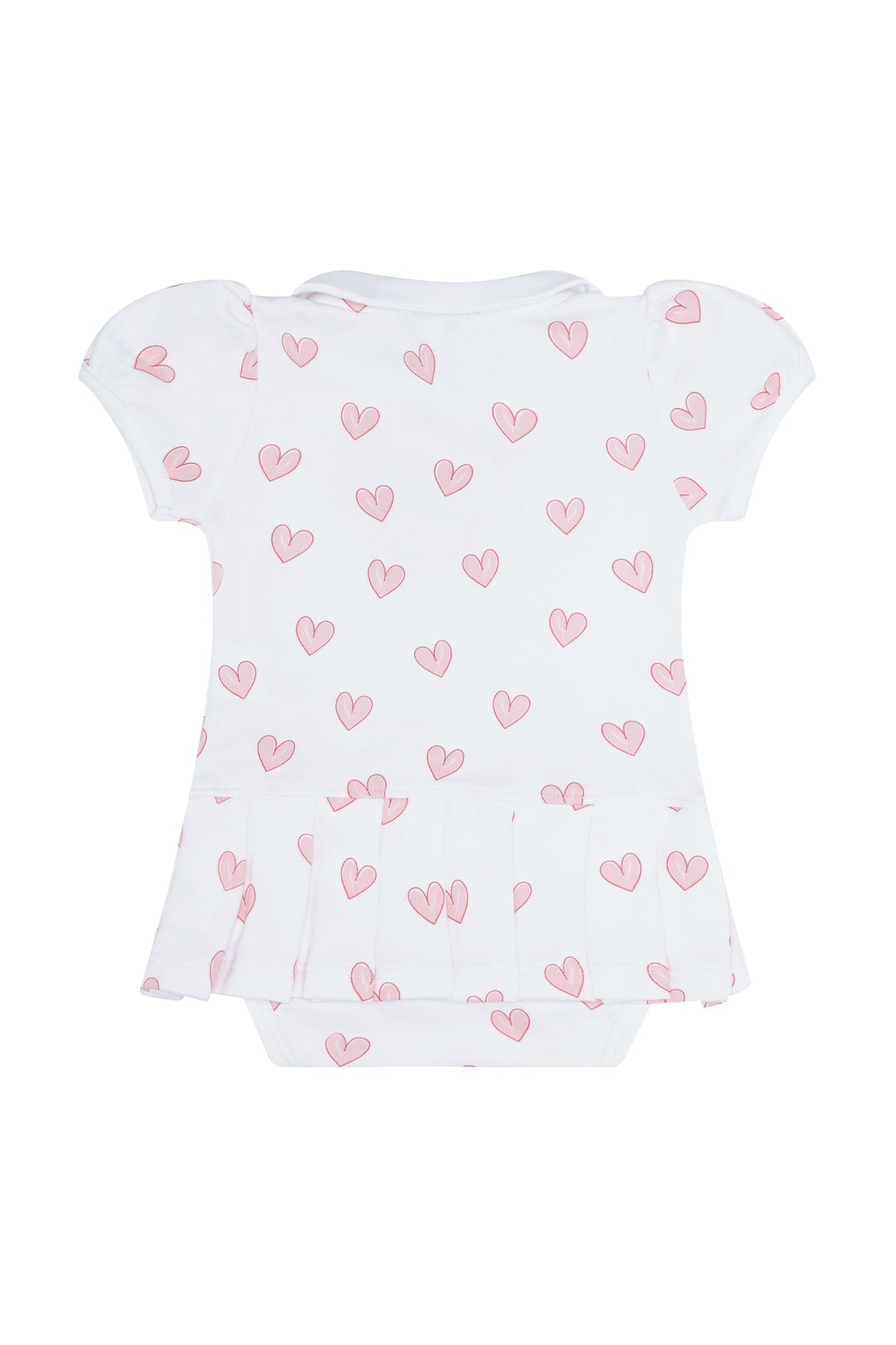 Pink Heart Print Onesie Dress - HoneyBug
