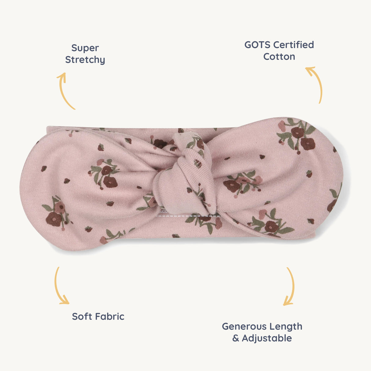 Organic Headwrap - Rose Ditsy - HoneyBug