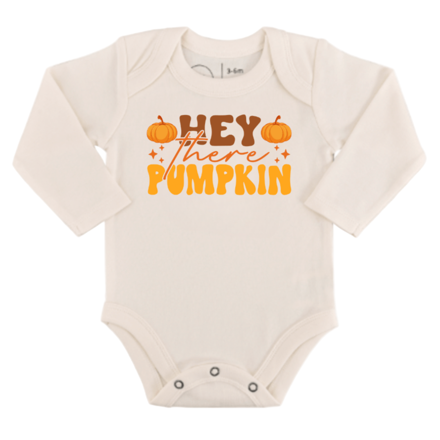 graphic bodysuit | hey there pumpkin (long sleeve) - HoneyBug