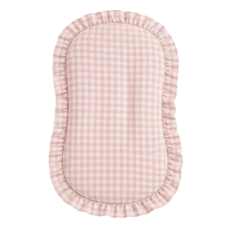 Pink Gingham Ruffle Baby Lounger Cover