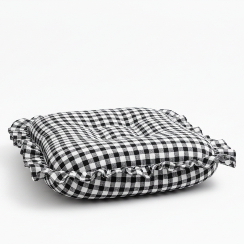 Black Gingham Ruffle Baby Lounger Cover