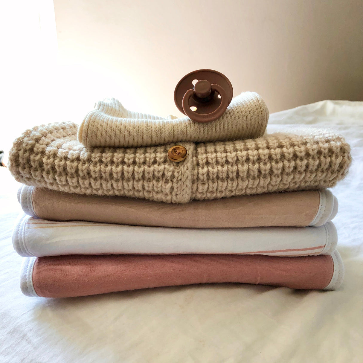 Reversible Burp Cloths - Dusty Pink Rainbow - HoneyBug