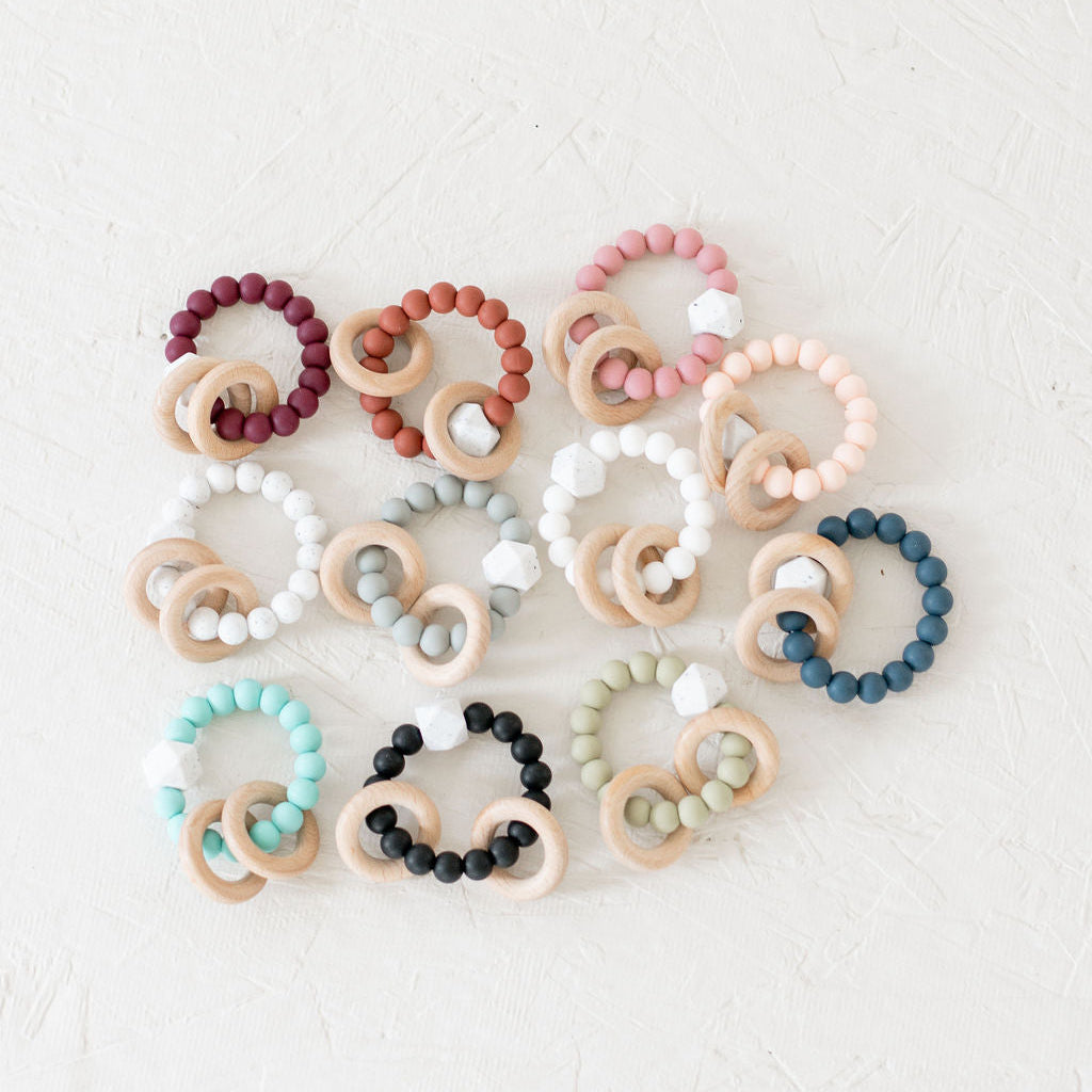 Silicone Beaded Rattle Rings