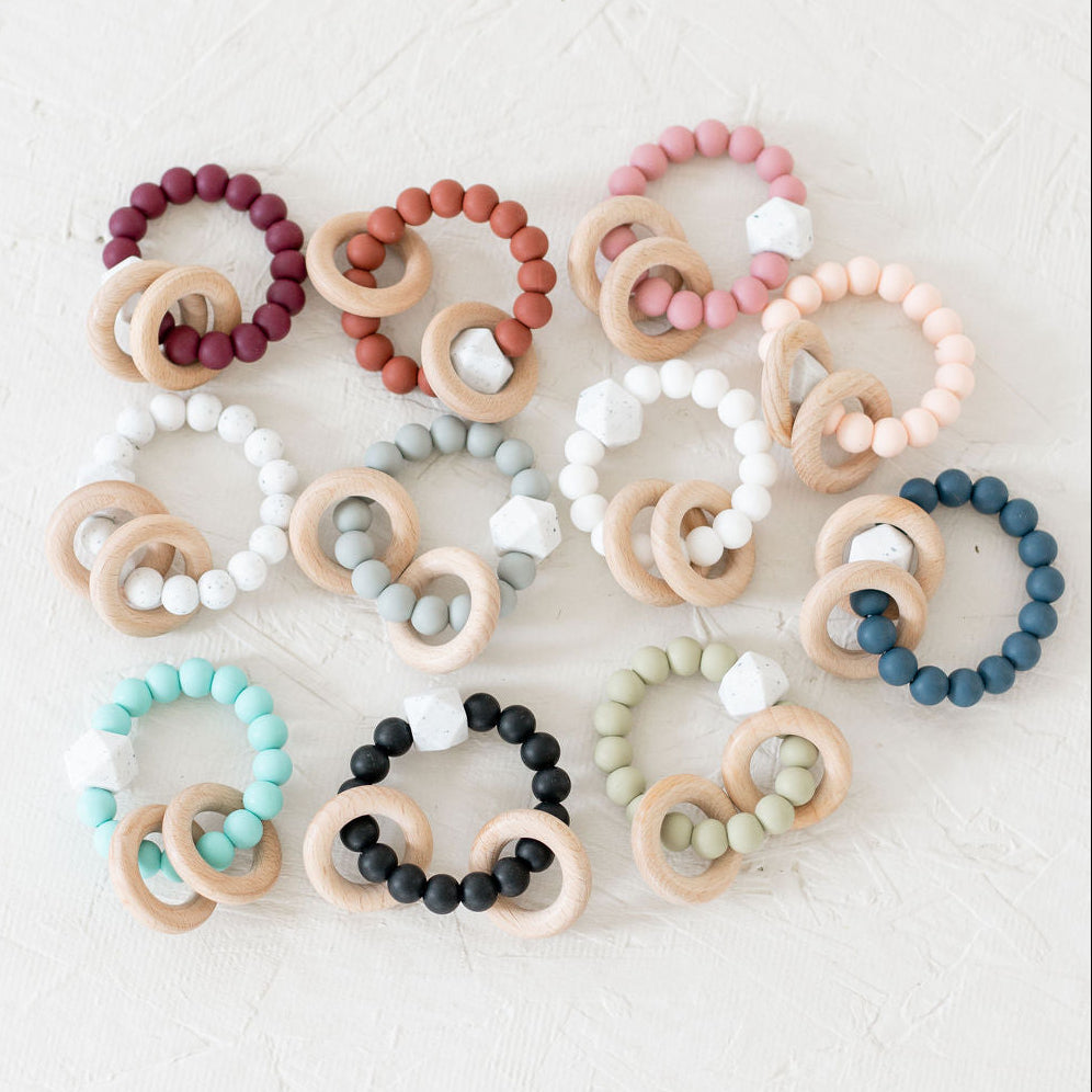 Silicone Beaded Rattle Rings