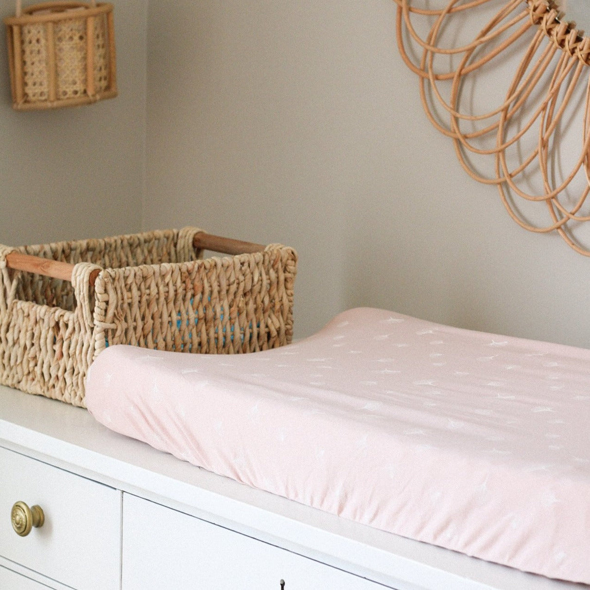 Changing Pad Cover | Cradle Sheet Set - Gingko & Pin Dot - HoneyBug