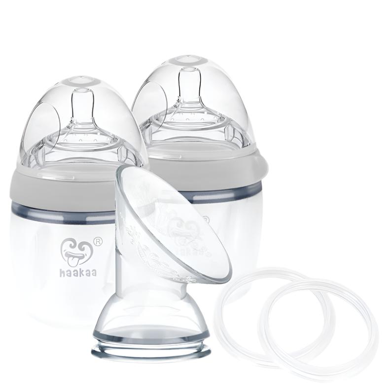 Haakaa Gen 3 Silicone Breast Pump and Bottle Pack 160 ml/6 oz - HoneyBug