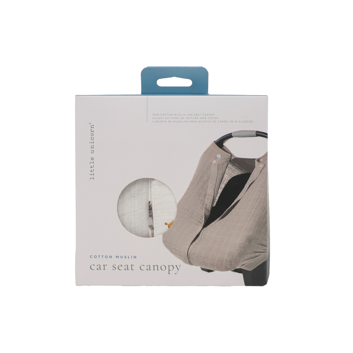 Cotton Muslin Car Seat Canopy - Farmyard - HoneyBug