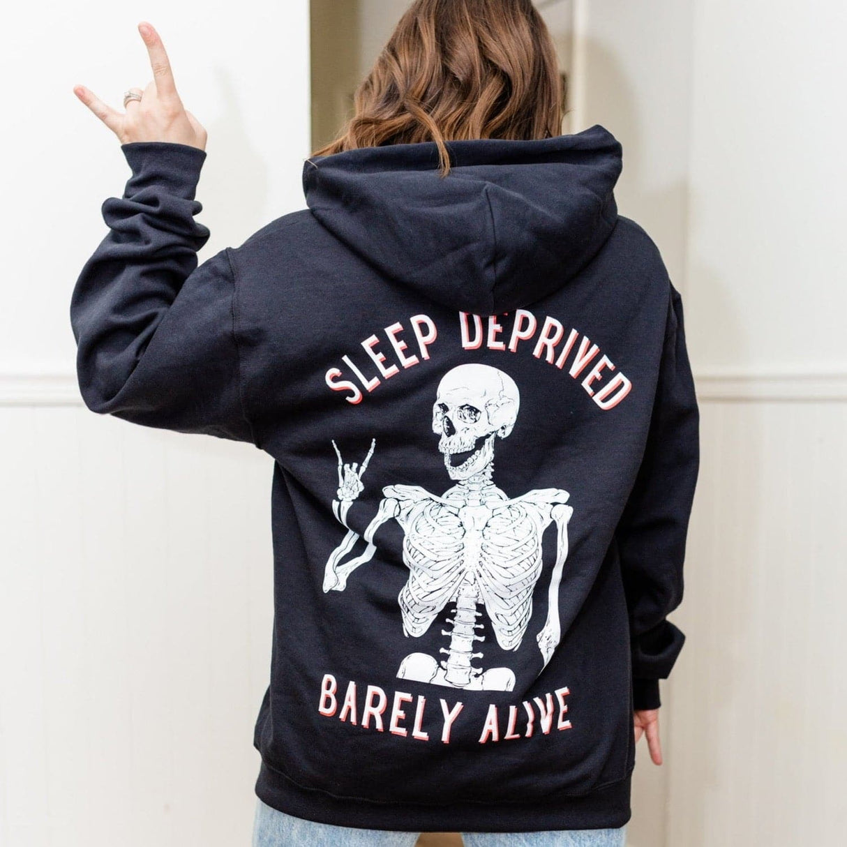 Sleep Deprived Barely Alive Hoodie - HoneyBug