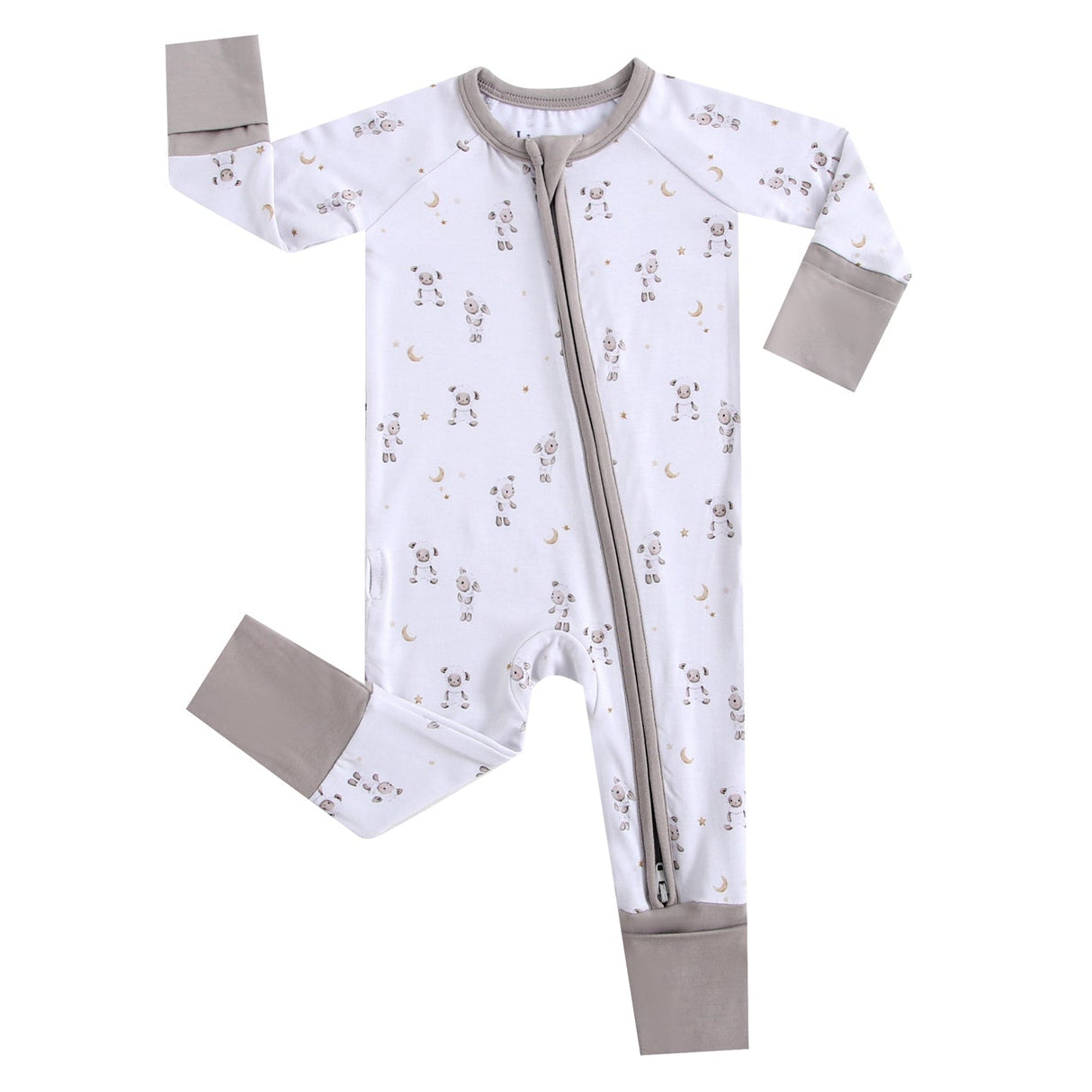 Little Lamb Zippered Baby Romper