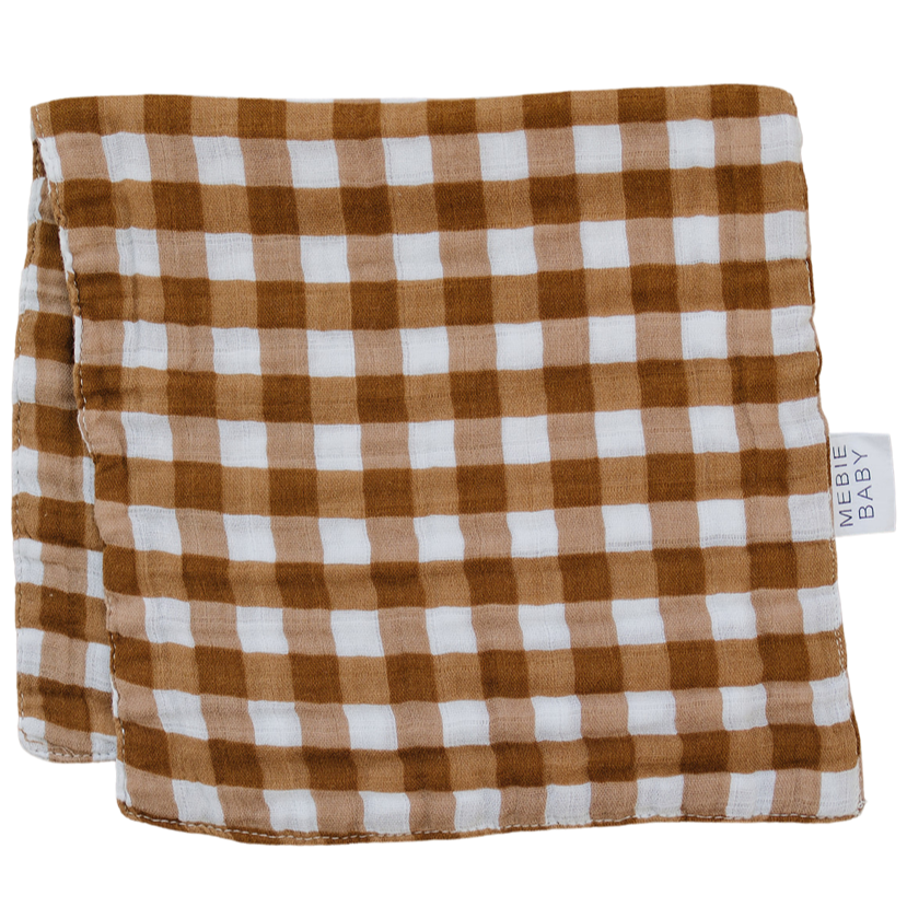 Gingham Muslin Burp Cloth - HoneyBug