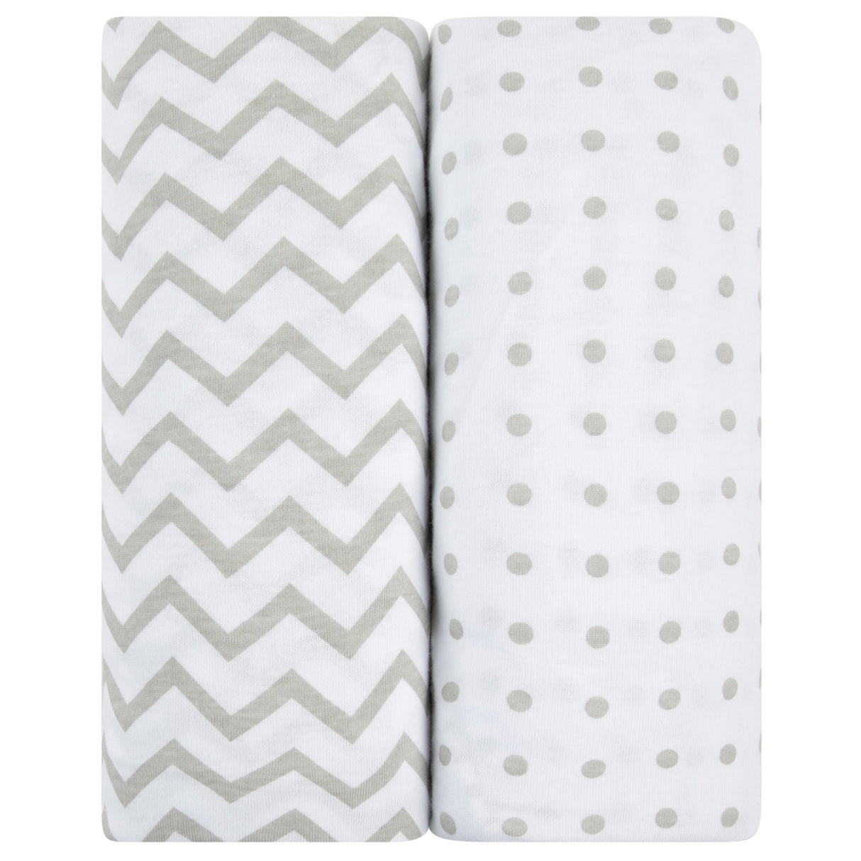 Waterproof Changing Pad Cover | Cradle Sheet Set - Grey Chevron & Polka Dot - HoneyBug
