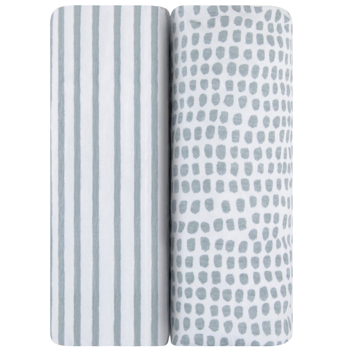 Waterproof Bassinet Sheet Set - Misty Blue Stripes & Splash - HoneyBug