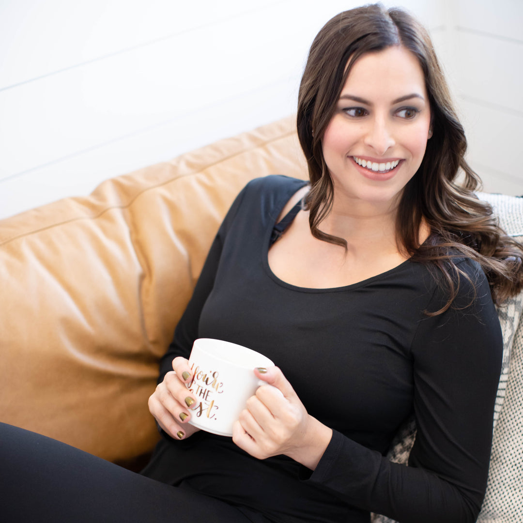 Jane Nursing Pajama Set | Black - HoneyBug