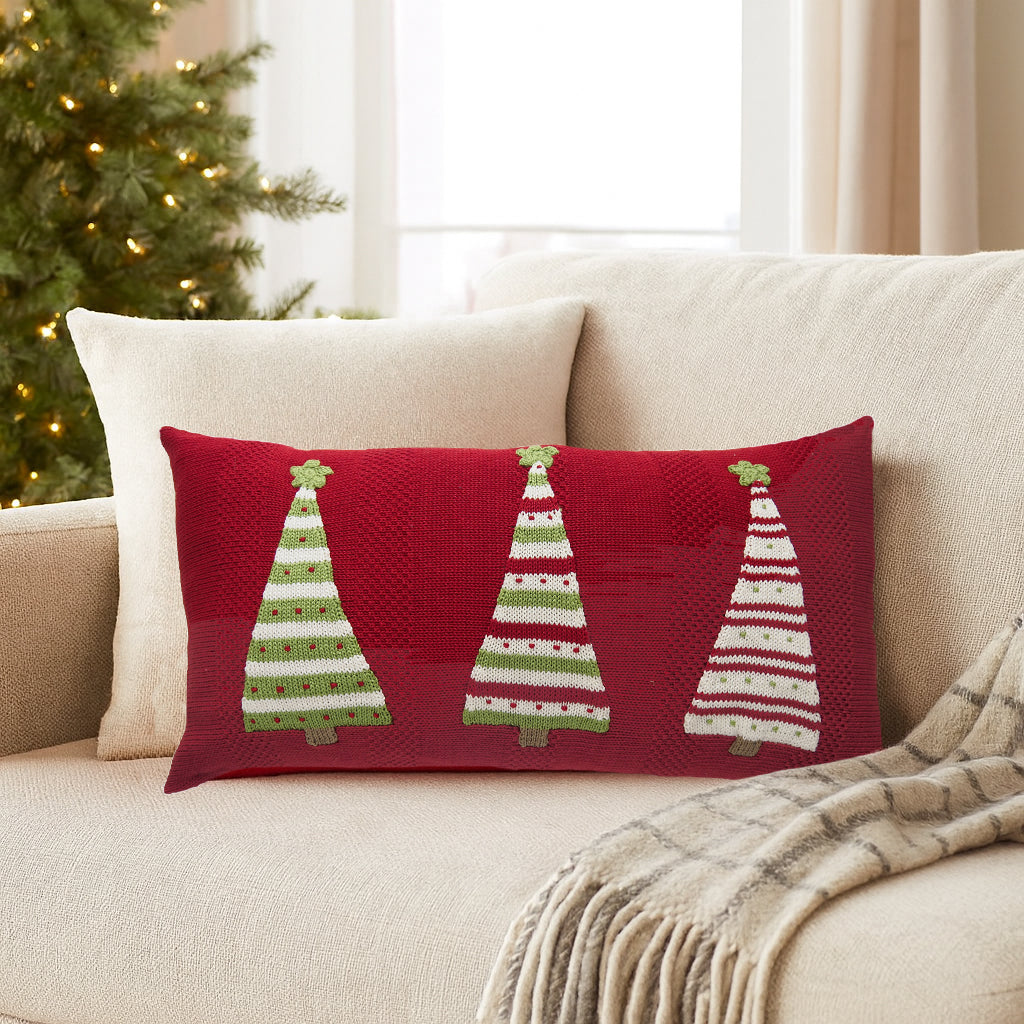 Three Striped Tree Lumbar Pillow