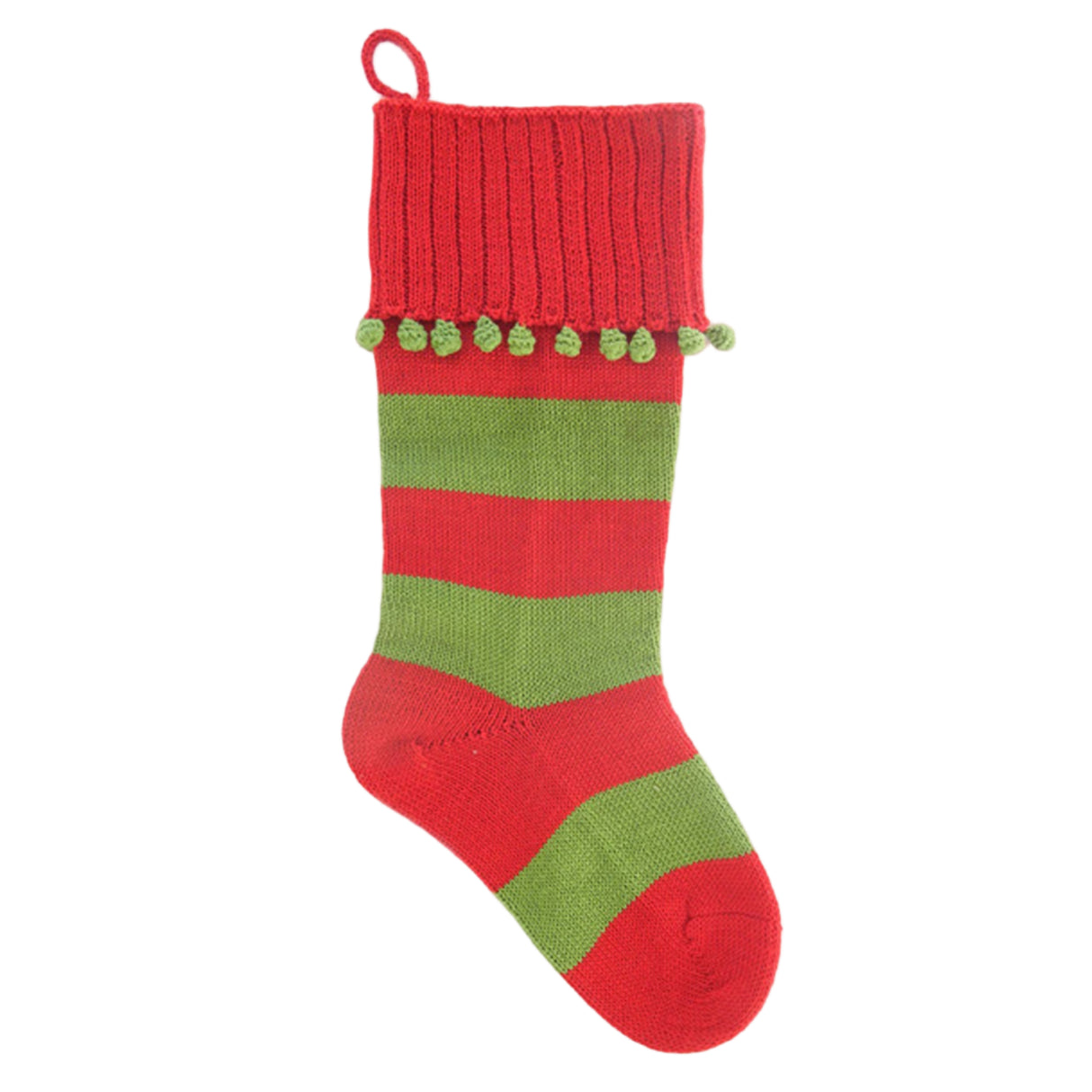 Large Stripe Rib-Cuff Stocking